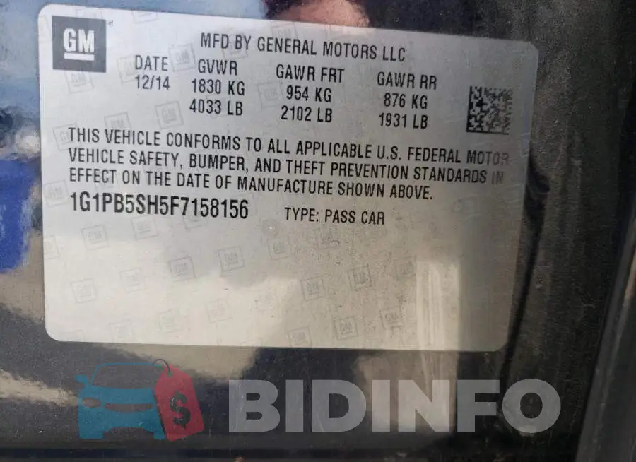 1G1PB5SH5F7158156 Photo# 12