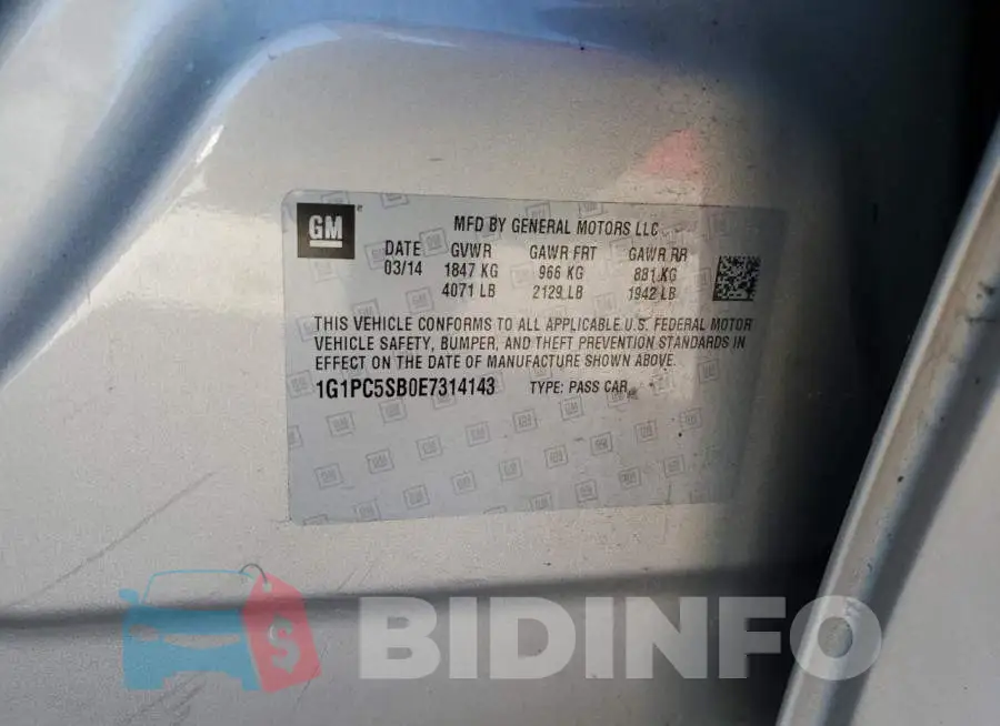 1G1PC5SB0E7314143 Photo# 12