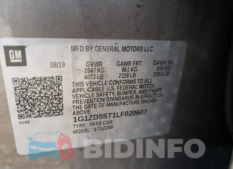 1G1ZD5ST1LF020607 Photo# 12