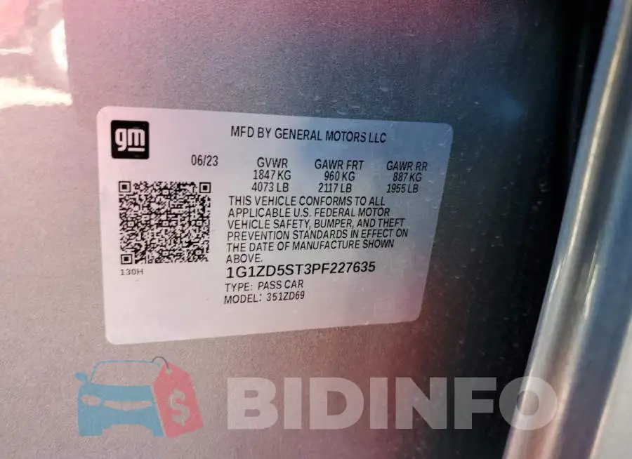 1G1ZD5ST3PF227635 Photo# 12