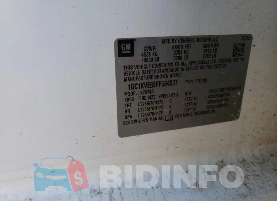 1GC1KVE83FF584037 Photo# 13
