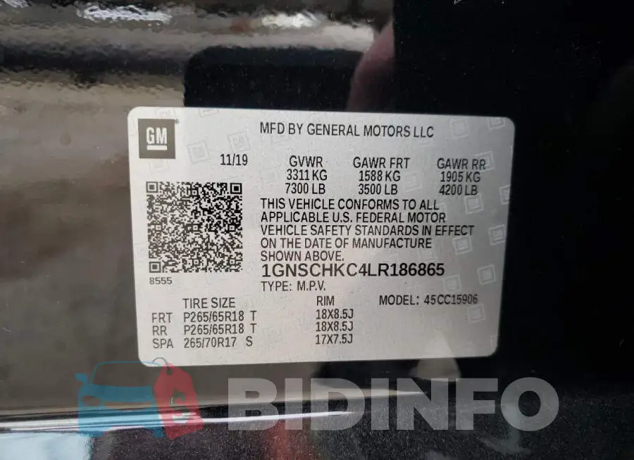 1GNSCHKC4LR186865 Photo# 13