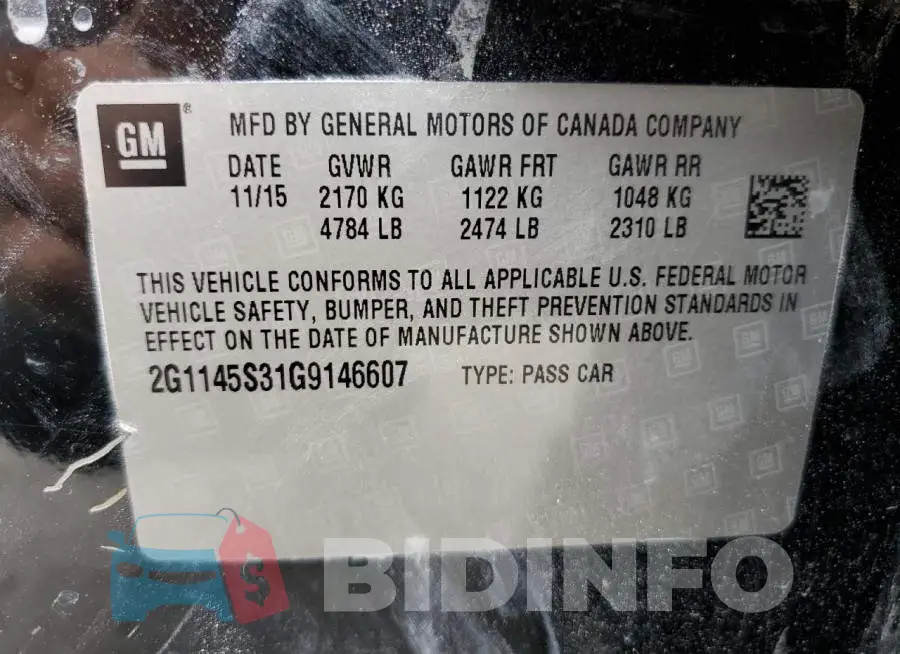 2G1145S31G9146607 Photo# 12