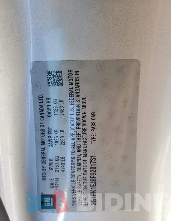 2G1FK1EJ8F9201731 Photo# 12