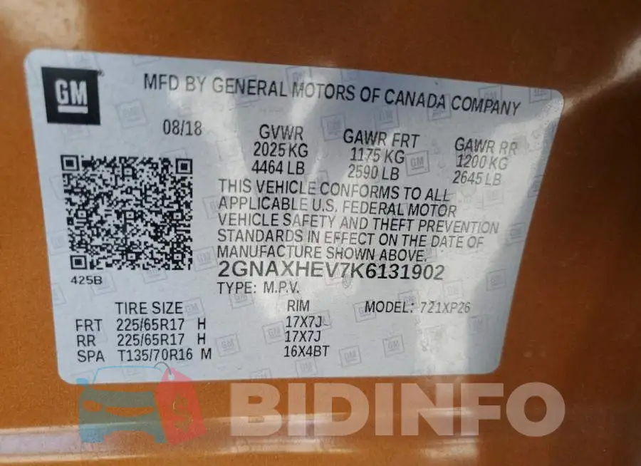 2GNAXHEV7K6131902 Photo# 13