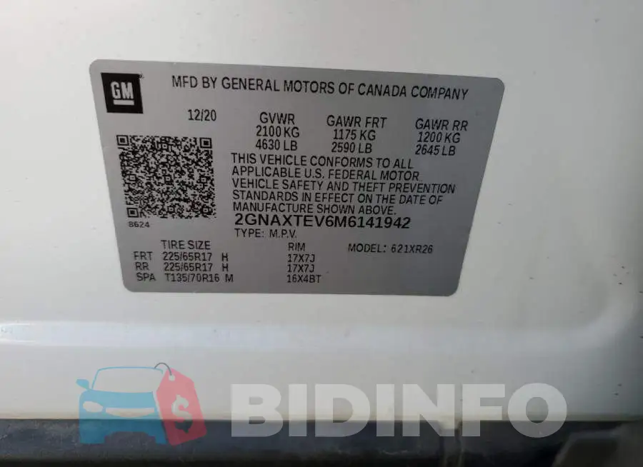 2GNAXTEV6M6141942 Photo# 13