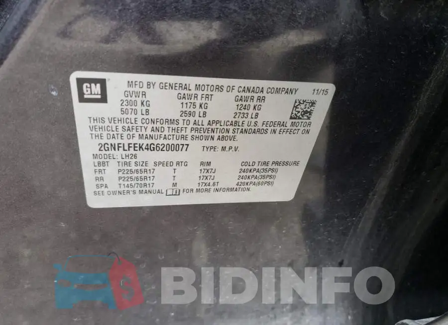 2GNFLFEK4G6200077 Photo# 12