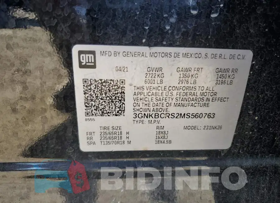 3GNKBCRS2MS560763 Photo# 14