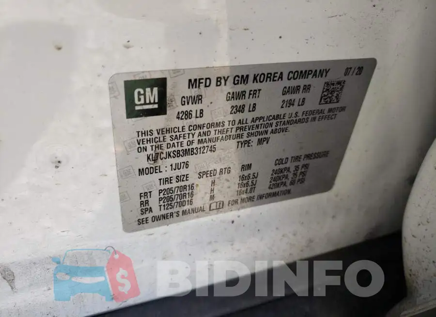 KL7CJKSB3MB312745 Photo# 13