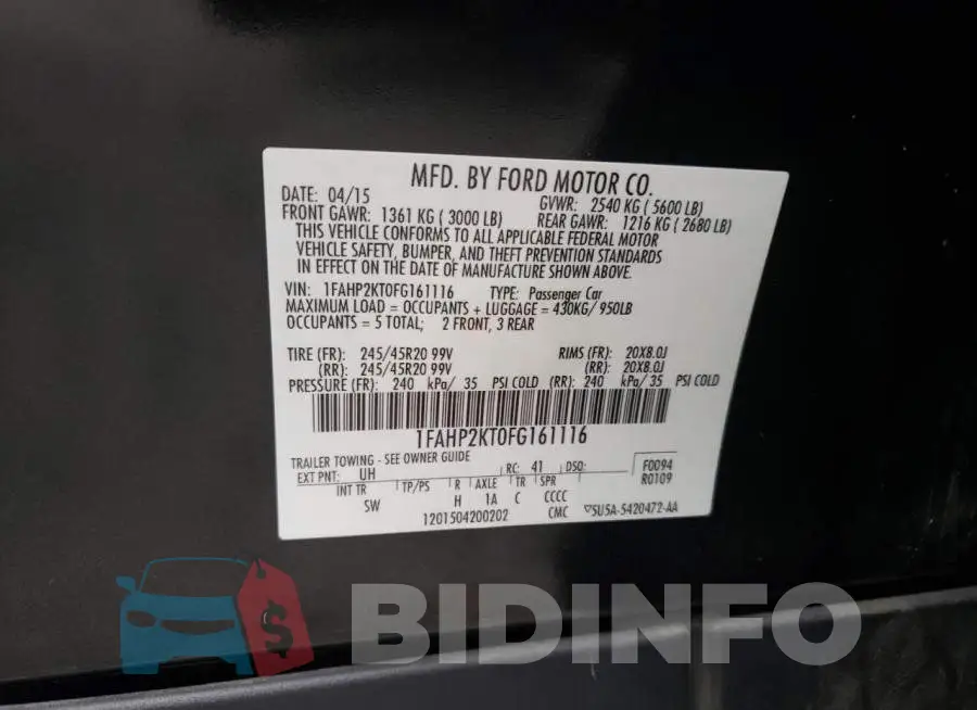 1FAHP2KT0FG161116 Photo# 12
