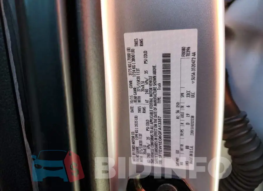 1FTEW1EG6GFA13357 Photo# 12