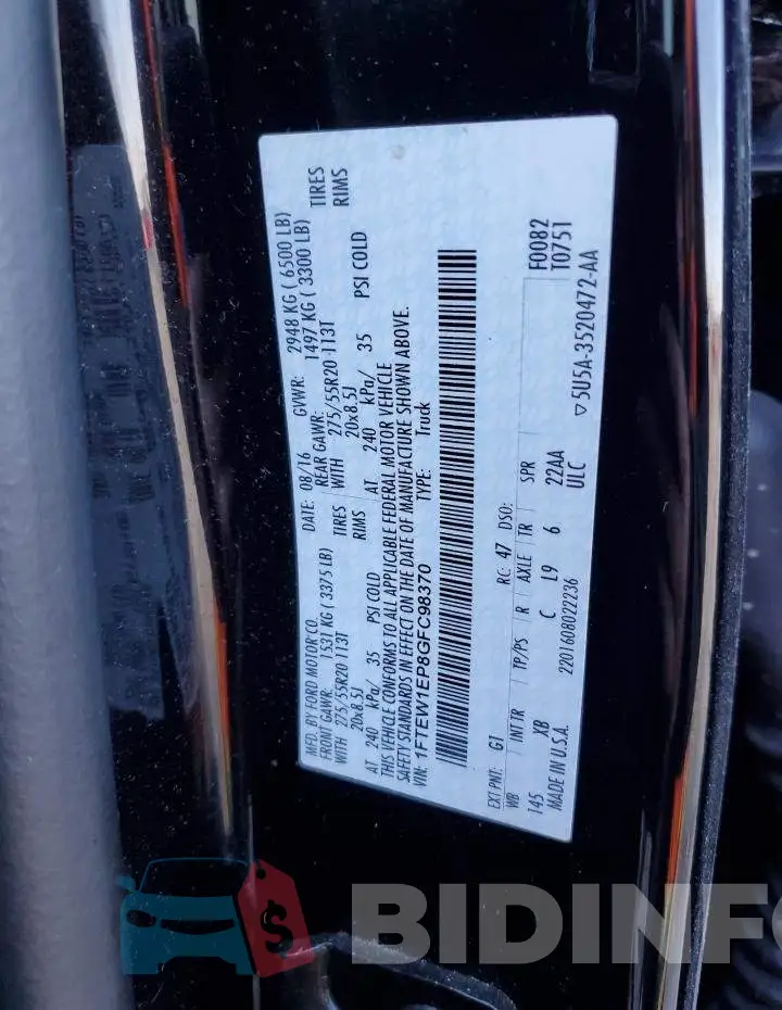 1FTEW1EP8GFC98370 Photo# 12