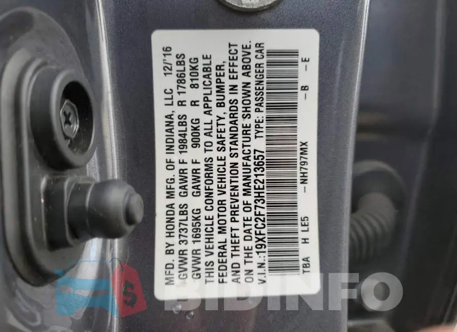 19XFC2F73HE213657 Photo# 12