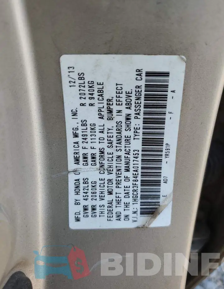 1HGCR3F84EA017453 Photo# 13