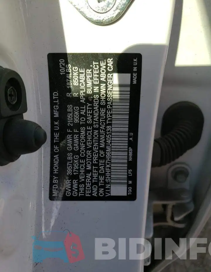 SHHFK7H96MU405138 Photo# 12