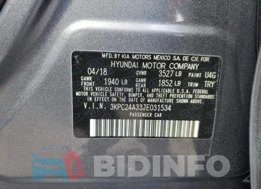 3KPC24A33JE031534 Photo# 12
