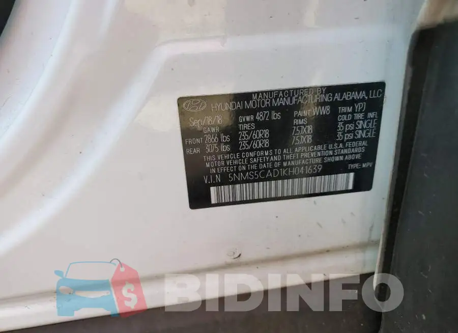 5NMS5CAD1KH041639 Photo# 13