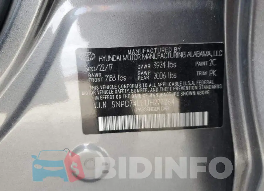 5NPD74LF1JH277264 Photo# 12