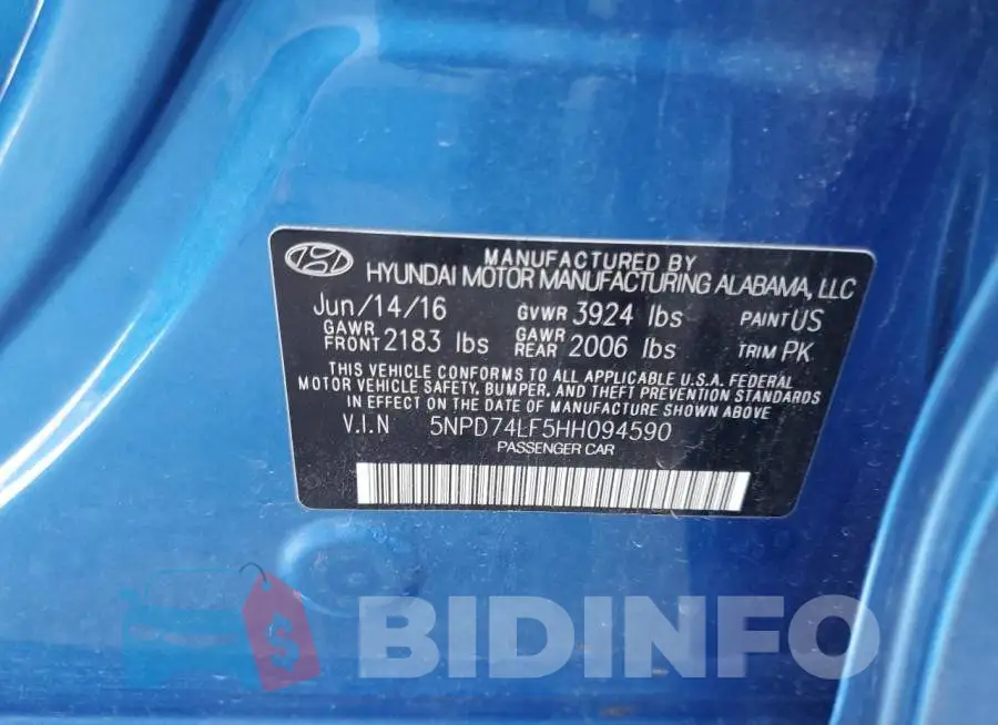 5NPD74LF5HH094590 Photo# 12