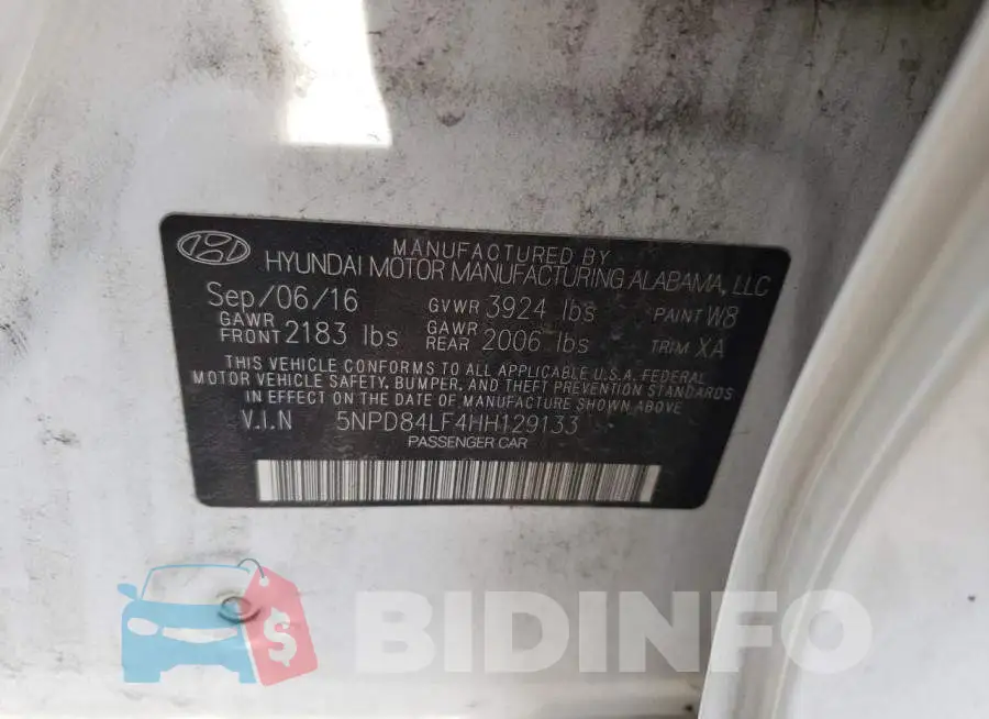 5NPD84LF4HH129133 Photo# 12