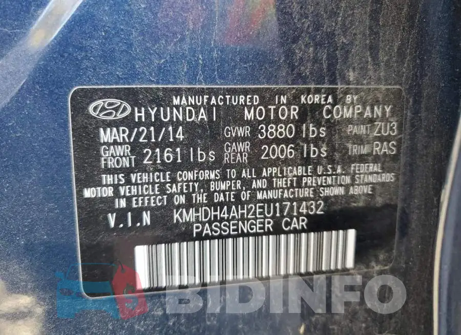 KMHDH4AH2EU171432 Photo# 13