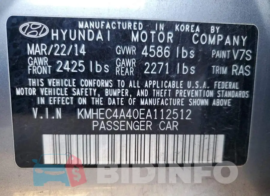 KMHEC4A40EA112512 Photo# 12