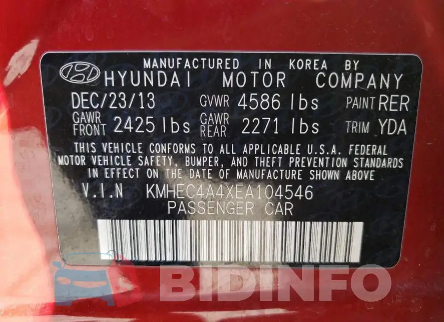 KMHEC4A4XEA104546 Photo# 13