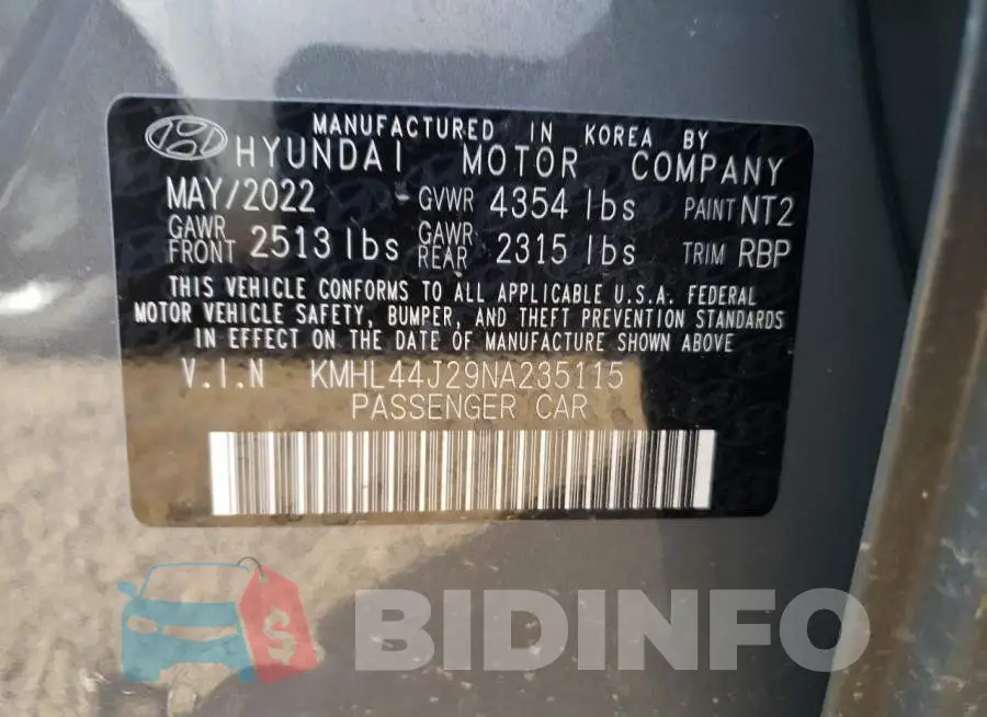 KMHL44J29NA235115 Photo# 12