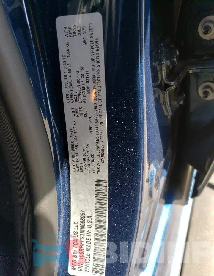 1C6RRFFG3MN688967 Photo# 12
