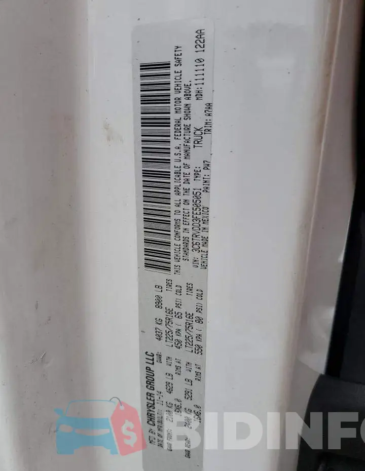 3C6TRVDD3FE505051 Photo# 13