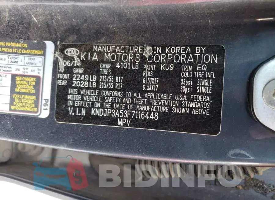 KNDJP3A53F7116448 Photo# 12