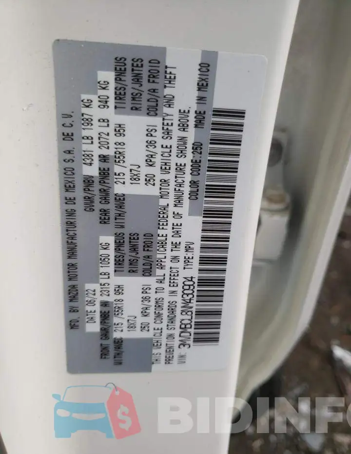 3MVDMBCL8NM430904 Photo# 12