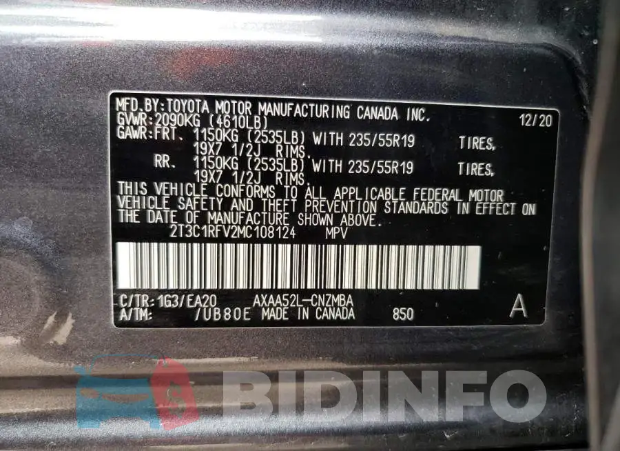 2T3C1RFV2MC108124 Photo# 13