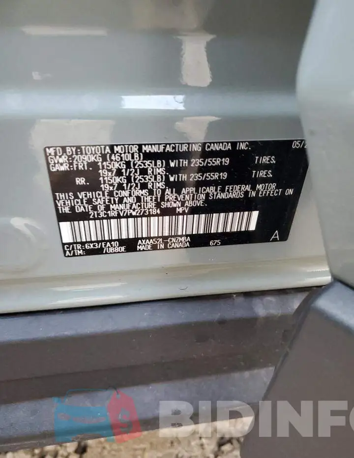 2T3C1RFV7PW273184 Photo# 12
