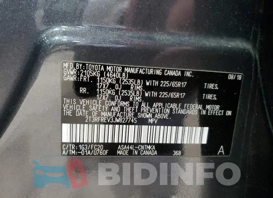 2T3RFREV3JW827745 Photo# 14