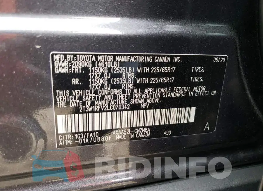 2T3W1RFV2LC070342 Photo# 14