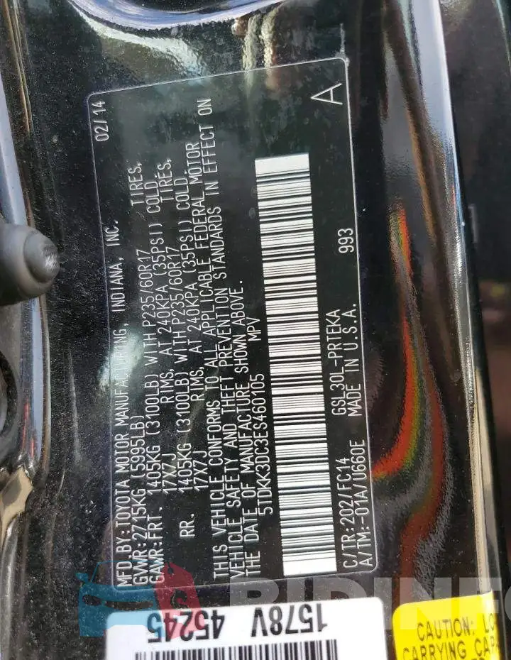 5TDKK3DC3ES460105 Photo# 14