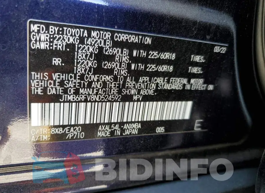 JTMB6RFV8ND524592 Photo# 13