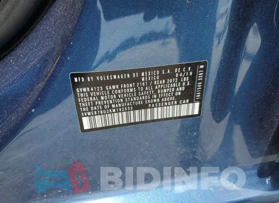 3VWEB7BU2KM192530 Photo# 13