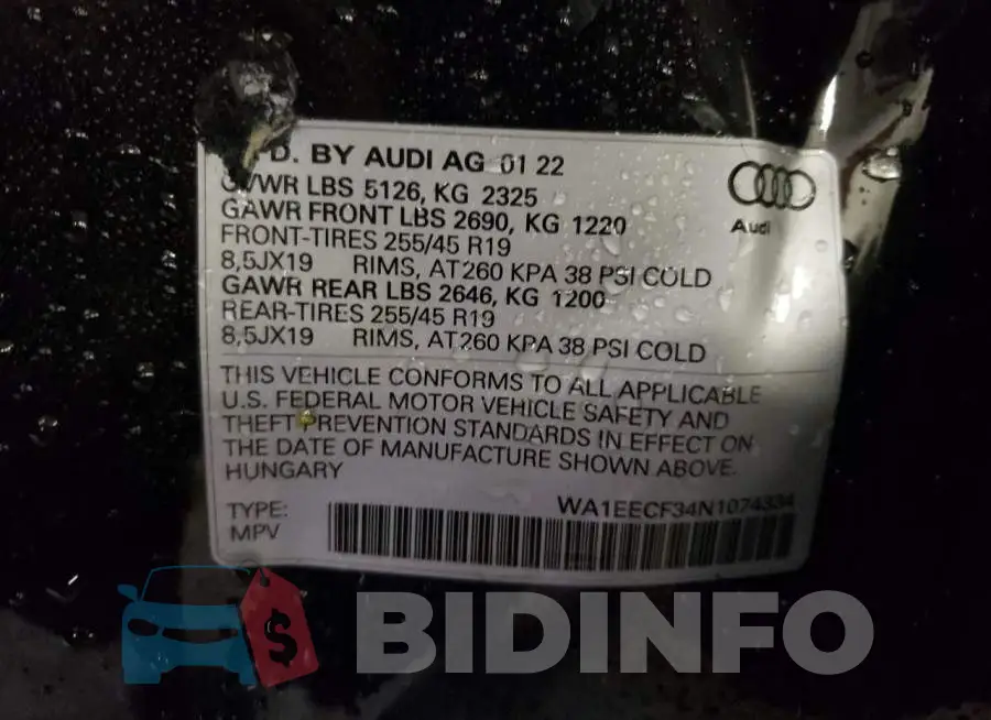 WA1EECF34N1074334 Photo# 13