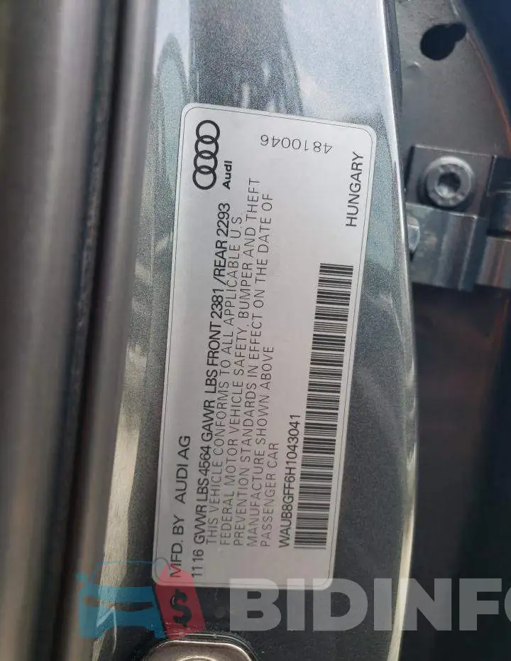 WAUB8GFF6H1043041 Photo# 12
