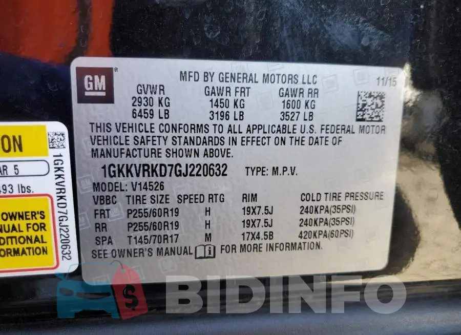 1GKKVRKD7GJ220632 Photo# 14