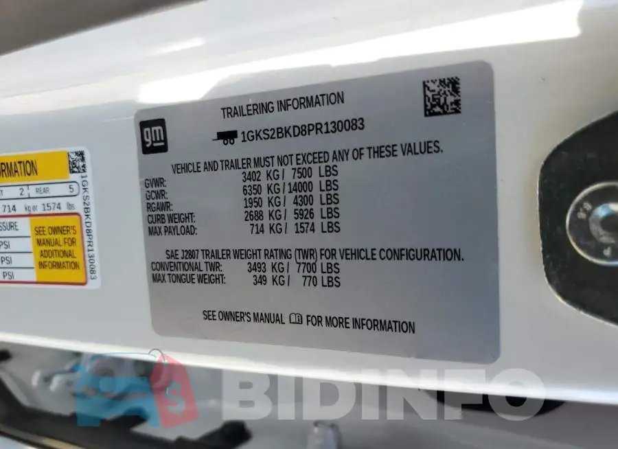 1GKS2BKD8PR130083 Photo# 13