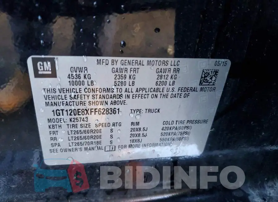 1GT120E8XFF628361 Photo# 12