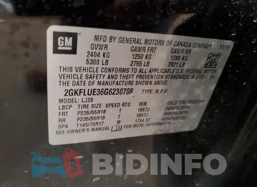 2GKFLUE36G6230708 Photo# 12