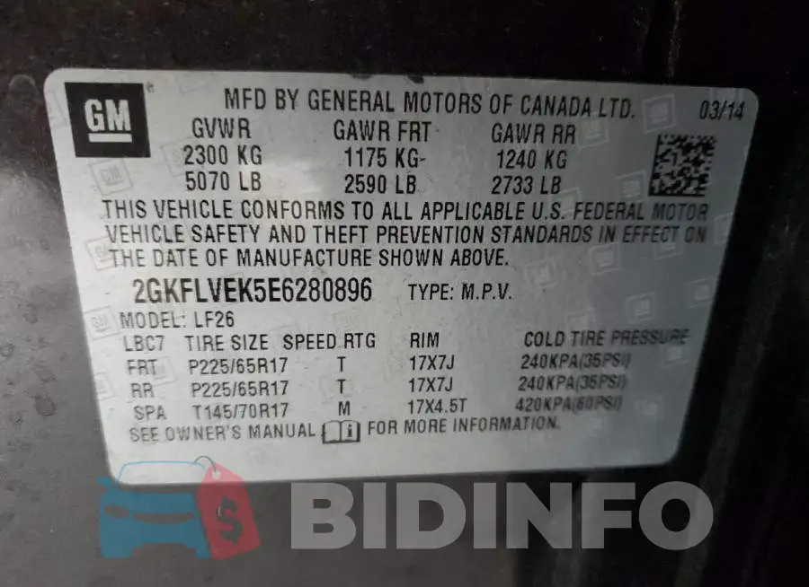 2GKFLVEK5E6280896 Photo# 12