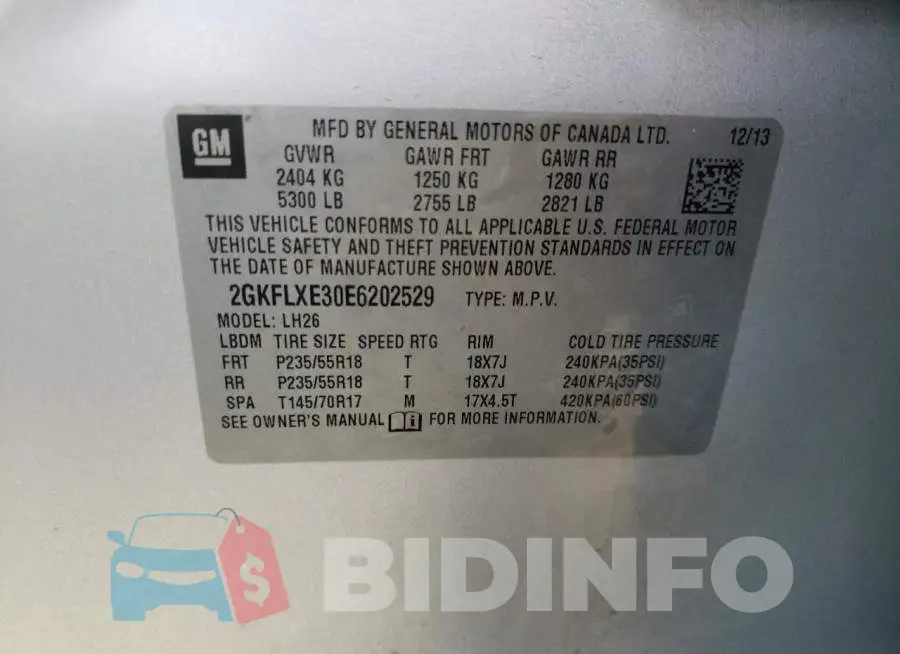 2GKFLXE30E6202529 Photo# 12