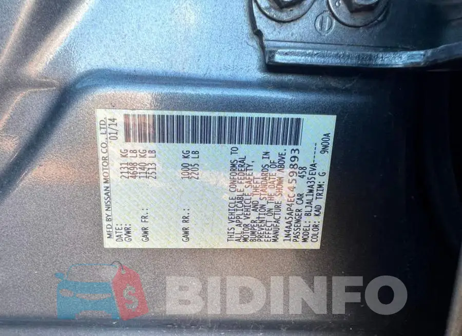 1N4AA5AP4EC459893 Photo# 10
