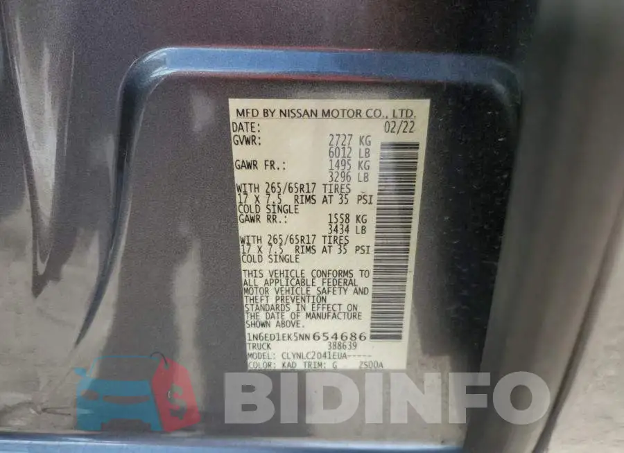 1N6ED1EK5NN654686 Photo# 13