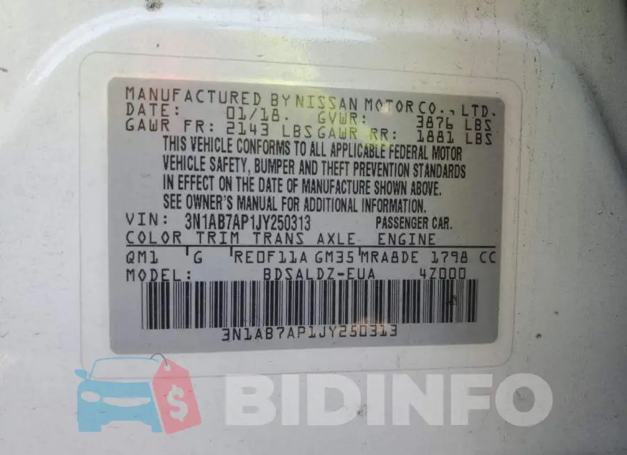 3N1AB7AP1JY250313 Photo# 13